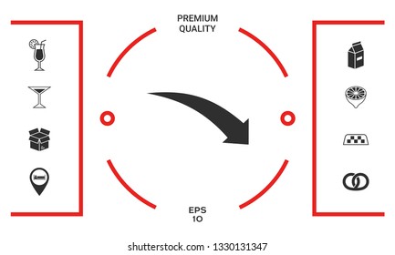 Arrow down icon. Graphic elements for your design