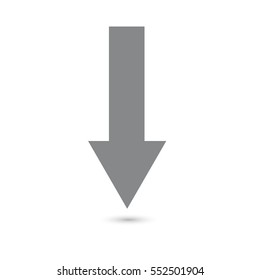 Arrow down icon gray on a white background