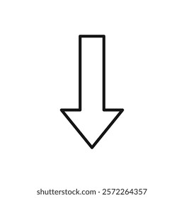 Arrow down icon Isolated flat vector in outline