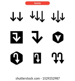 arrow down icon isolated sign symbol vector illustration - Collection of high quality black style vector icons
