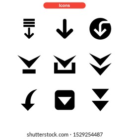 arrow down icon isolated sign symbol vector illustration - Collection of high quality black style vector icons
