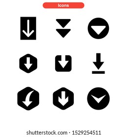 arrow down icon isolated sign symbol vector illustration - Collection of high quality black style vector icons
