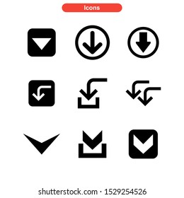 arrow down icon isolated sign symbol vector illustration - Collection of high quality black style vector icons
