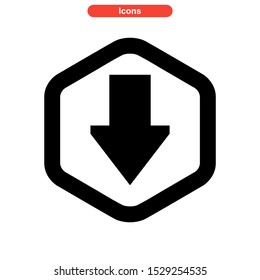arrow down icon isolated sign symbol vector illustration - high quality black style vector icons
