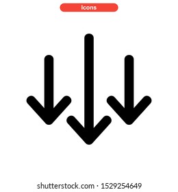 arrow down icon isolated sign symbol vector illustration - high quality black style vector icons

