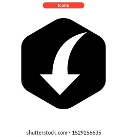 arrow down icon isolated sign symbol vector illustration - high quality black style vector icons

