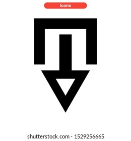arrow down icon isolated sign symbol vector illustration - high quality black style vector icons
