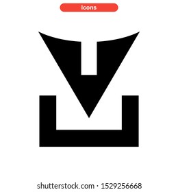 arrow down icon isolated sign symbol vector illustration - high quality black style vector icons
