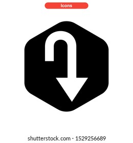 arrow down icon isolated sign symbol vector illustration - high quality black style vector icons
