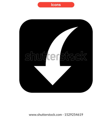 arrow down icon isolated sign symbol vector illustration - high quality black style vector icons
