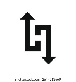 Arrow up and down icon logo design template