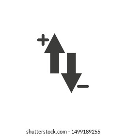 arrow to up and down icon on white background.Vector illustration