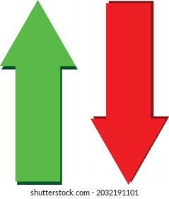 arrow up and down icon on white background. set arrows sign. two arrows symbol. flat style.