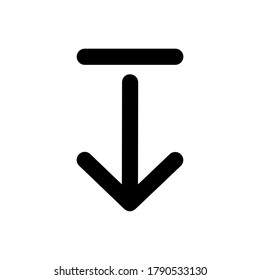 Arrow Down icon outline vector. isolated on white background