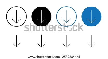 Arrow down icon Outline vector for web ui