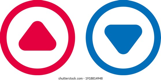 Arrow Up Down Icon Play BLue And Red Line Design