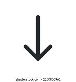 Arrow down icon, simple illustration