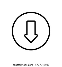 Arrow down icon. Simple line, outline vector elements of pointer icons for ui and ux, website or mobile application