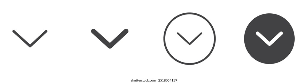 Arrow down icon thin line illustration