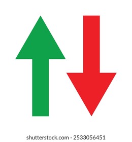 ícone seta para cima e para baixo gráfico de vetor