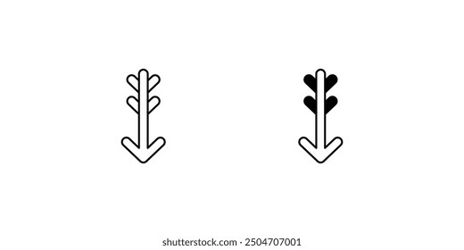 Pfeilsymbol auf weißem Hintergrund, Vektorgrafik
