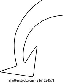 Flecha abajo Ilustración en un fondo blanco
