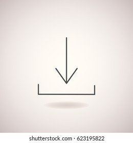 Arrow down isolated on white background. Trendy thin line icon for your web site design, app, UI. Vector illustration.