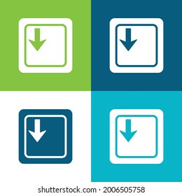 Arrow Down Key On Keyboard Flat four color minimal icon set