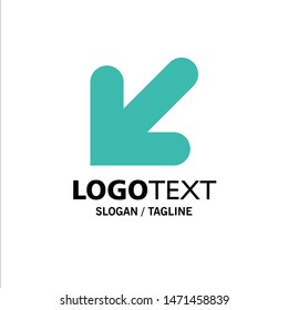 Arrow, , Down, Left Business Logo Template. Flat Color
