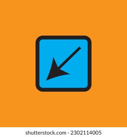The Arrow down left icon design features an arrow pointing diagonally down to the left, with a single solid line stroke.