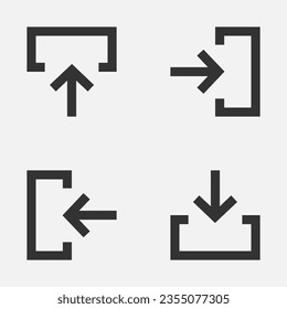 Arrow in down left right up icon vector
