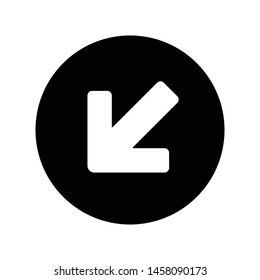 arrow down left side sign vector