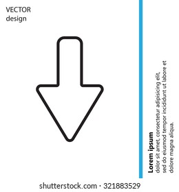 Arrow down line icon
