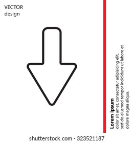 Arrow down line icon