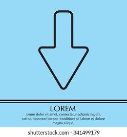 Arrow down line icon