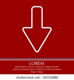 Arrow down line icon