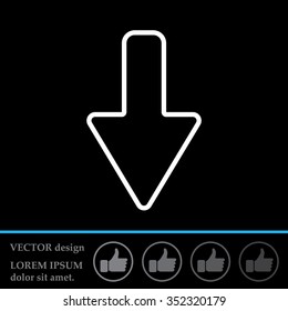 Arrow down line icon