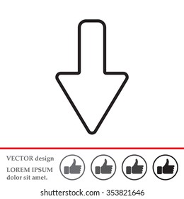 Arrow down line icon