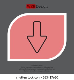 Arrow down line icon