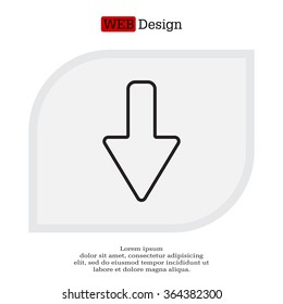 Arrow down line icon