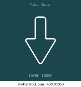 Arrow down line icon