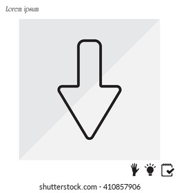 Arrow down line icon
