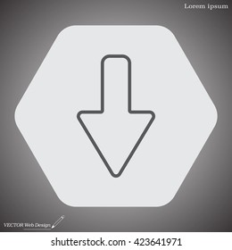 Arrow down line icon