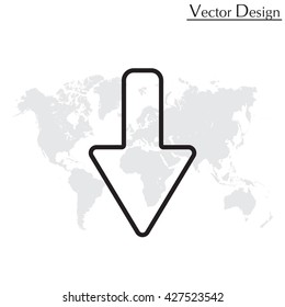 Arrow down line icon