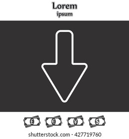 Arrow down line icon