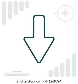 Arrow down line icon