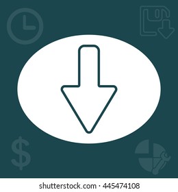 Arrow down line icon