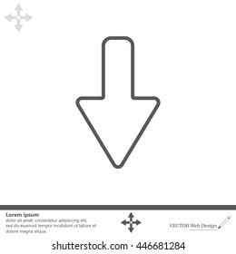 Arrow down line icon