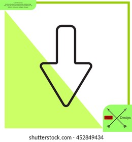 Arrow down line icon