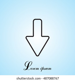 Arrow down line icon